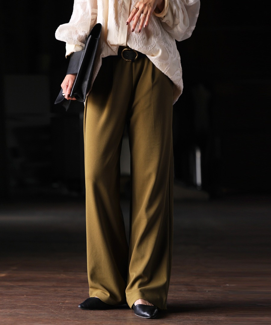 気づけば、こればかり。タックパンツ パンツ レディース ロング 無地