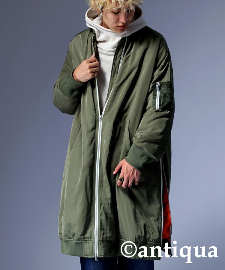 ダウンのような暖かさ MA-1 ロングコート メンズ アウター コート 送料