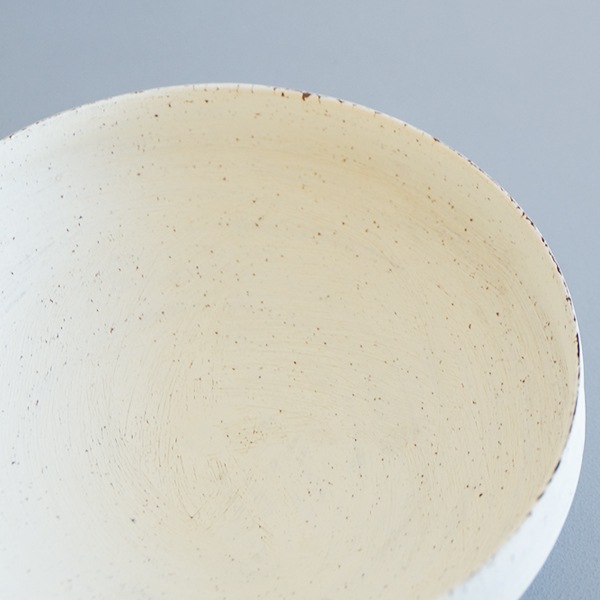 二階堂明弘 やきしめドラ鉢 白 大 Φ20cm
