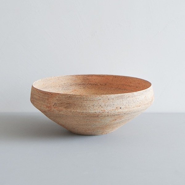 二階堂明弘 やきしめドラ鉢（黄） φ23cm H9cm