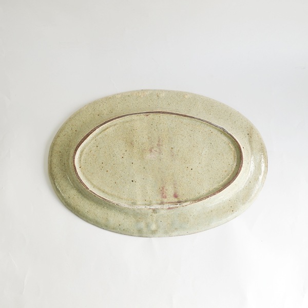 及川静香 粉引オーバル皿 L 21cm×31cm