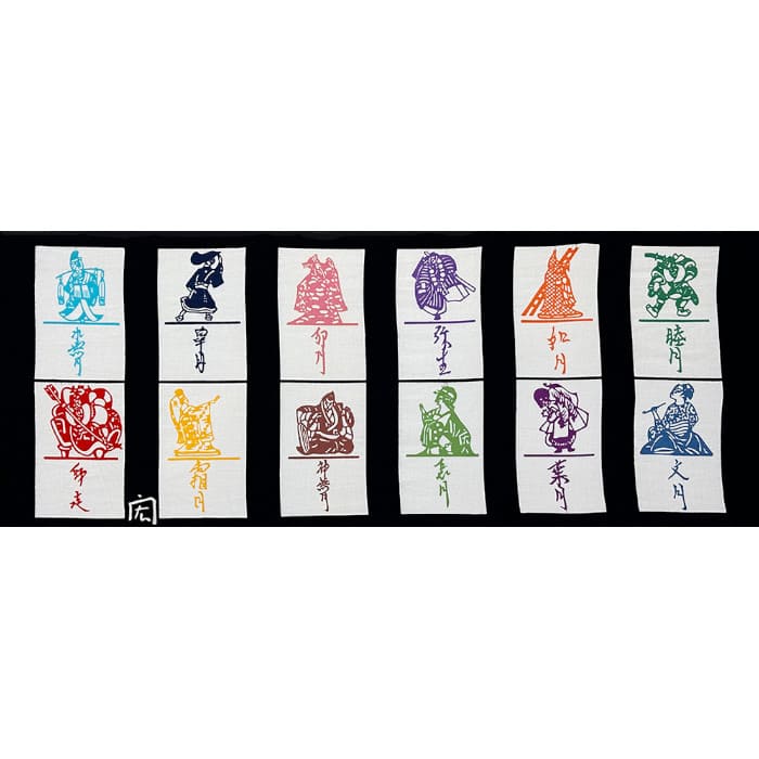 手ぬぐい「歌舞伎十二ヶ月」｜麻布十番麻の葉オンラインショップ