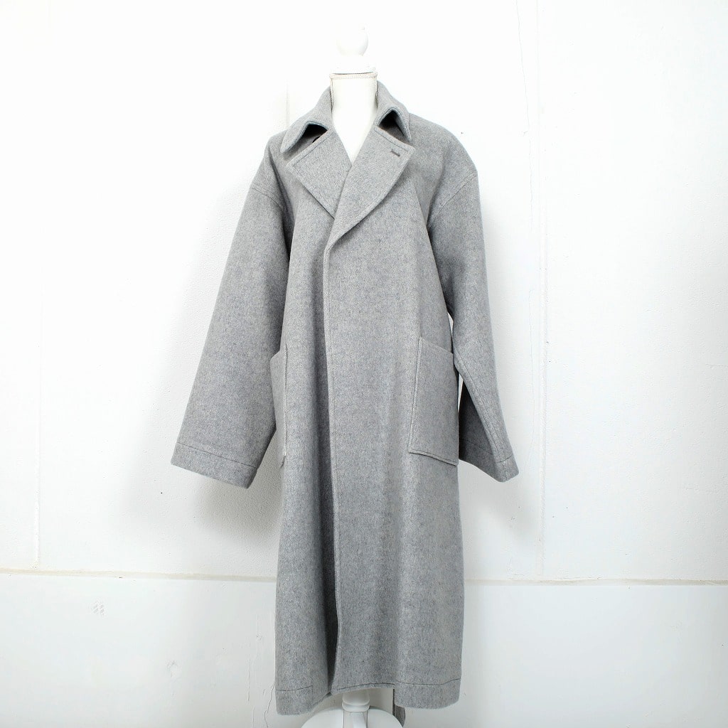 ATHA アタダブルメルトン マキシコート グレー DOUBLE MELTON MAXI