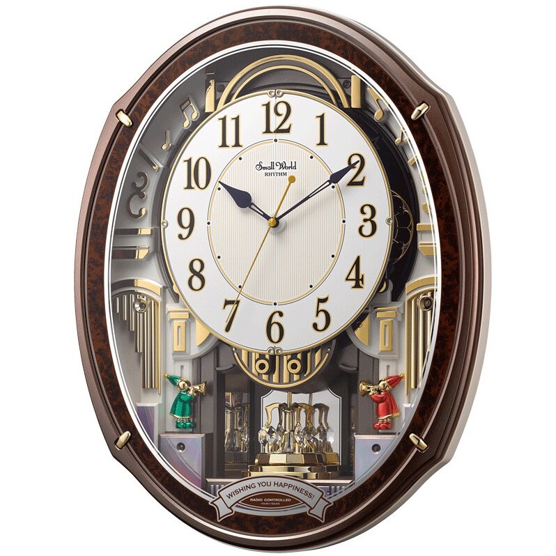 送料無料】リズム時計 電波からくり時計 スモールワールドアルディ