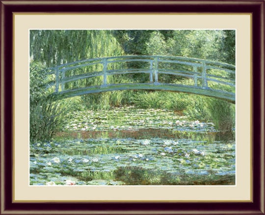 睡蓮の池と日本の橋』 クロード・モネ F4号 複製名画 額装付【ポイント