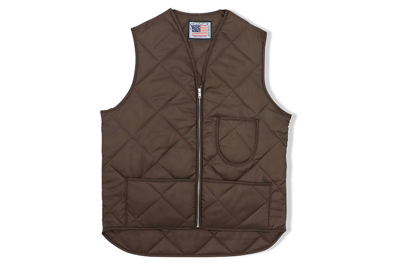 SNAP'N'WEAR QUILTED NYLON VEST WITH KIDNEY FLAP (#300:BROWN
