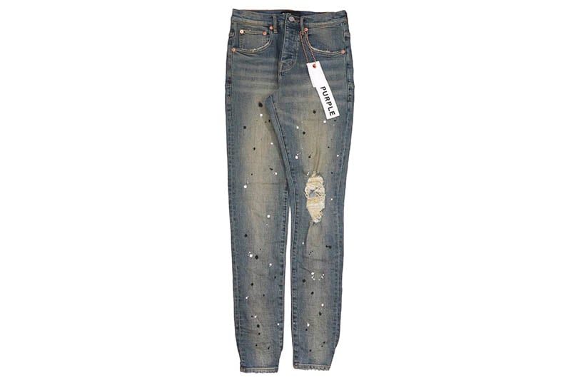 PURPLE BRAND MID RISE SLIM JEAN (P002-MID:MID INDIGO DESTROY