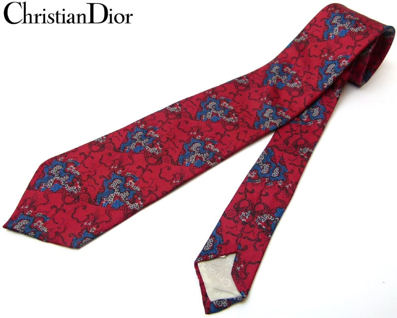 Christian Dior/クリチャンディオール】総柄ネクタイ(赤)【中古