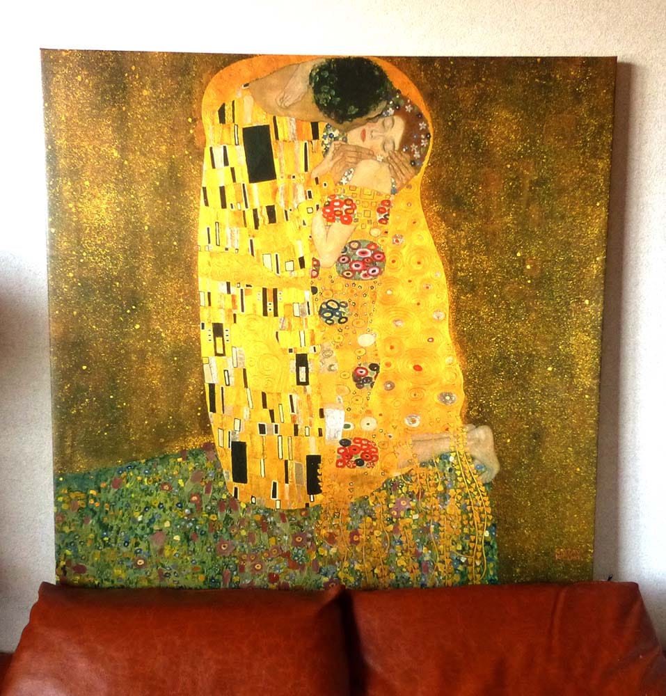 グスタフ・クリムト 「THE KISS」接吻 アートパネル IKEA イケア(90