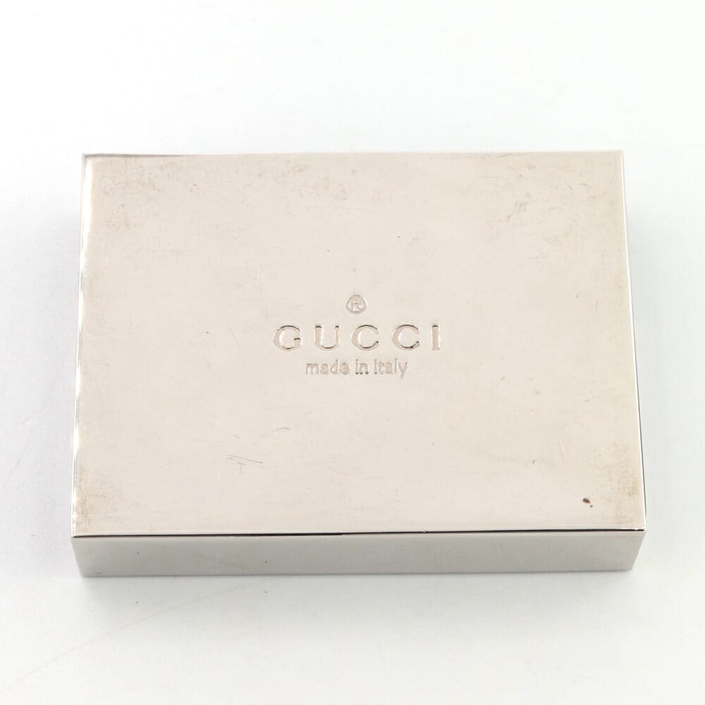 グッチ ピルケース シルバー ブラック メタル プラスチック 中古 小物