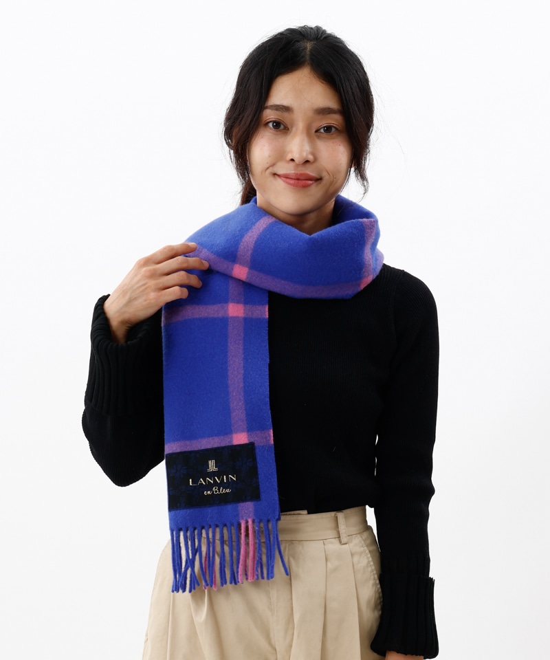 LANVIN en Bleu （ランバン オン ブルー）】ウールチェックマフラー