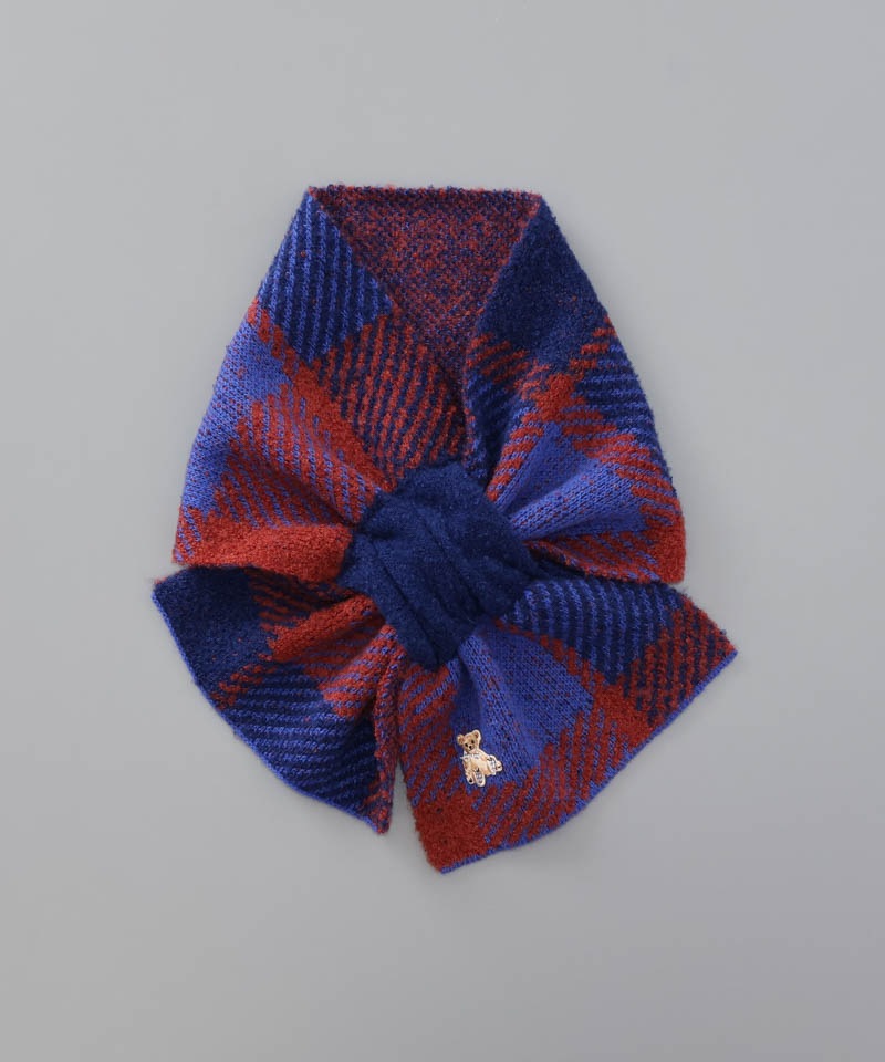 Aquascutum（アクアスキュータム）】ベア刺しゅうキャンディマフラー