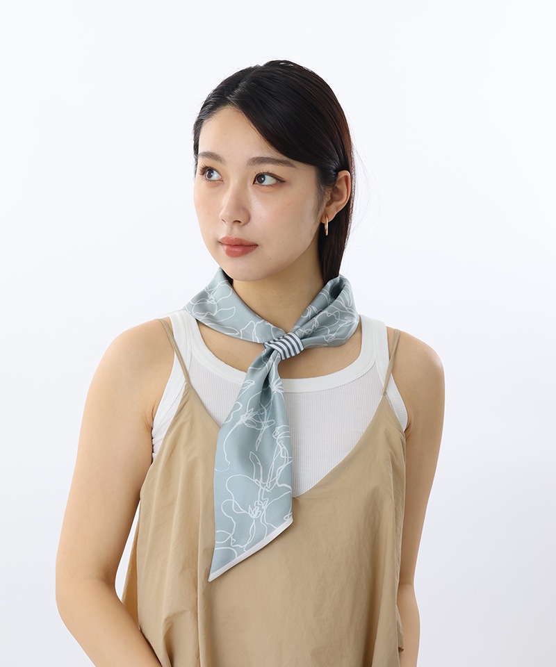 Beaurance （ビューランス） 】 シルクツイル剣先スカーフ（WASH