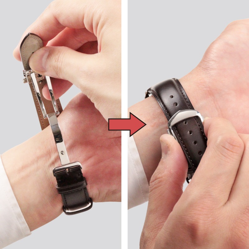 D-バックル ステンレススチール ブラック ZB0007 | レザーバックル