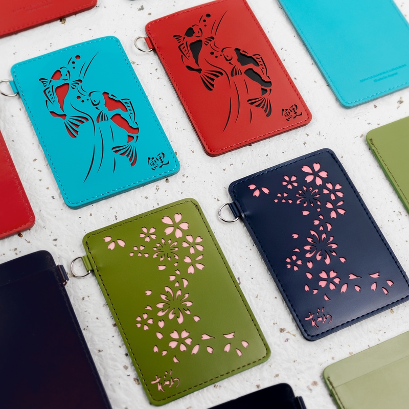 MATSUSAKA LEATHER 切り絵カードケース 松阪レザー レッド MLK011R-Z