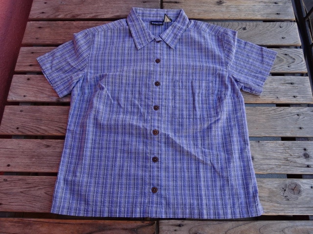 美USED パタゴニア 01年製 Women's パッカーウェアシャツ 水色系