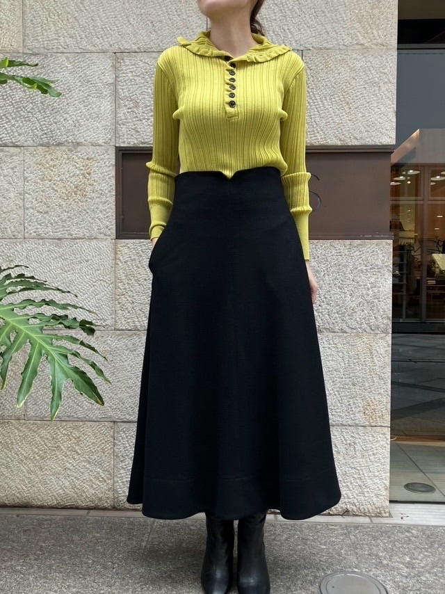 BEATINGHEART ウール フレア スカート セットアップ対応可能 CAMEL