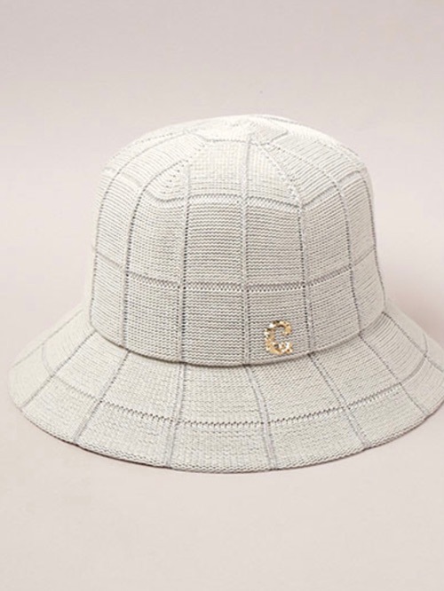 CA4LA CHRISTINE 綿ニット レディス メンズ ハット BLACK/LIGHTGRAY