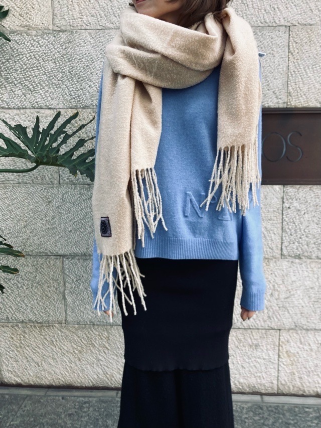 DESTIN デスティン カシミヤストール BLACK/BEIGE melt-ST-A23