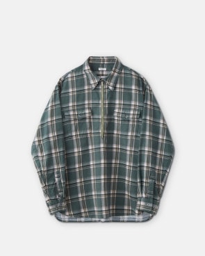 PHIGVEL フィグベル｜PRINT FLANNEL HALF ZIP SHIRT プリント