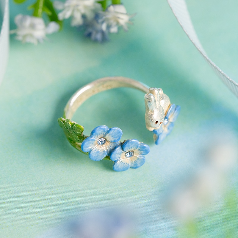 Flower Miffy パルナートポックコラボ ネモフィラとうさぎ リング