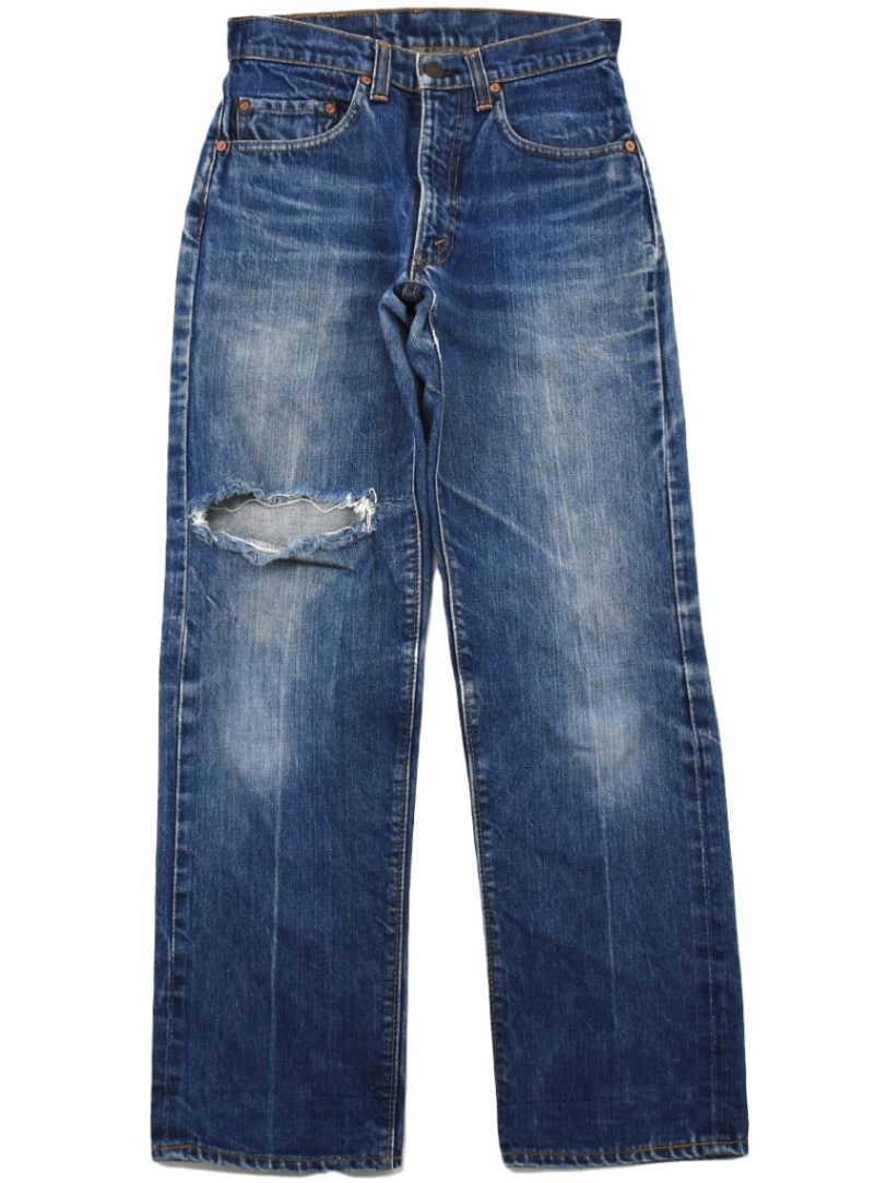 60's Levi's 505 BIG-E デニムパンツ 味ありダメージ 良色落ち 実寸