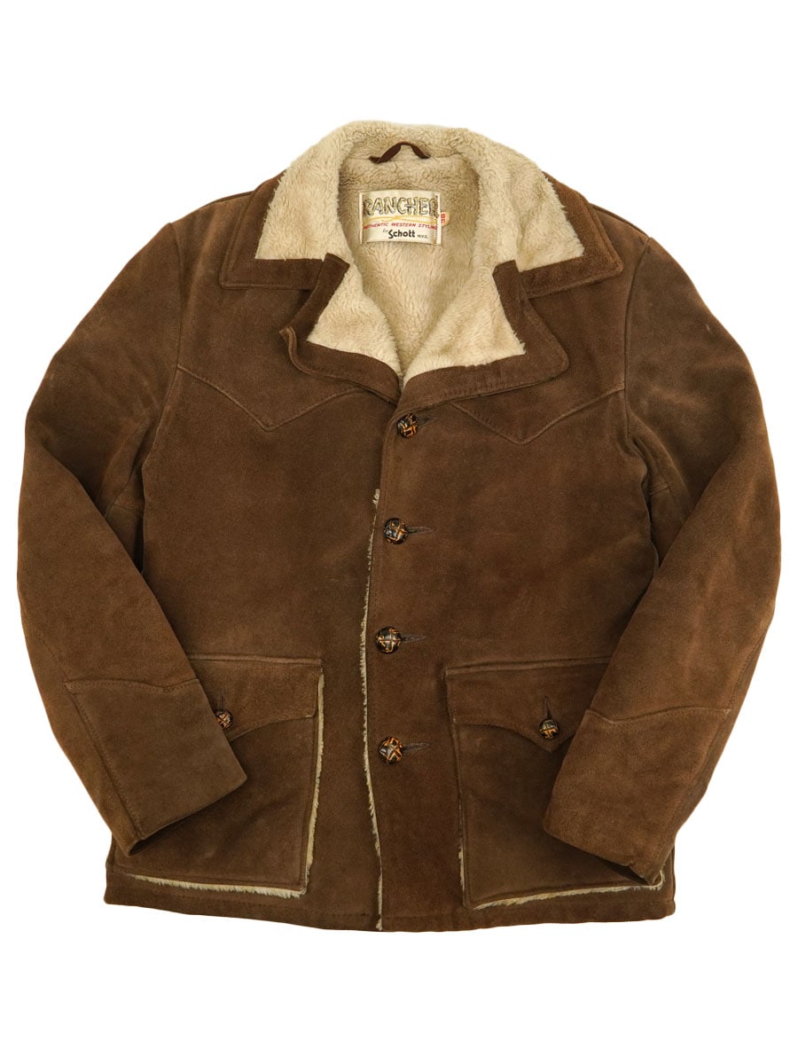 80's RANCHER by SCHOTT スエードボア ランチジャケット ブラウン 表記