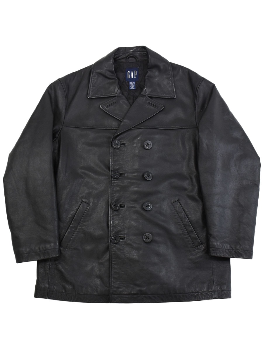 OLD GAP 裏キルティング レザーPコート ブラック 表記（L) | SOLD OUT