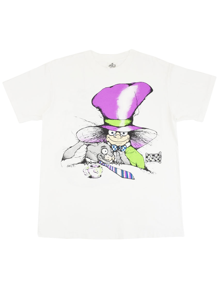 90's ANDAZIA 不思議の国のアリス ''マッドハッター'' 両面プリントT