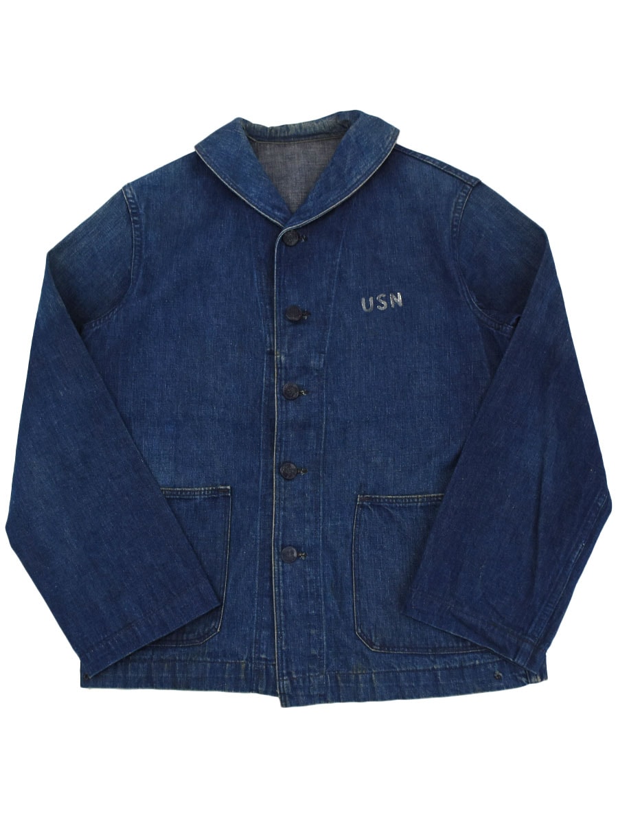 40's U.S.NAVY ショールカラー デニムカバーオール 実寸(38位) | SOLD