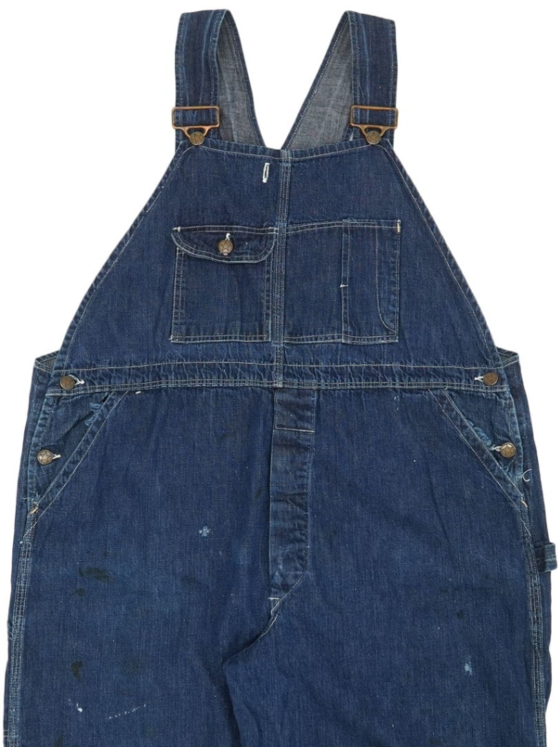 40's デニムオーバーオール 濃紺 良雰囲気 実寸(44x29位) | SOLD OUT