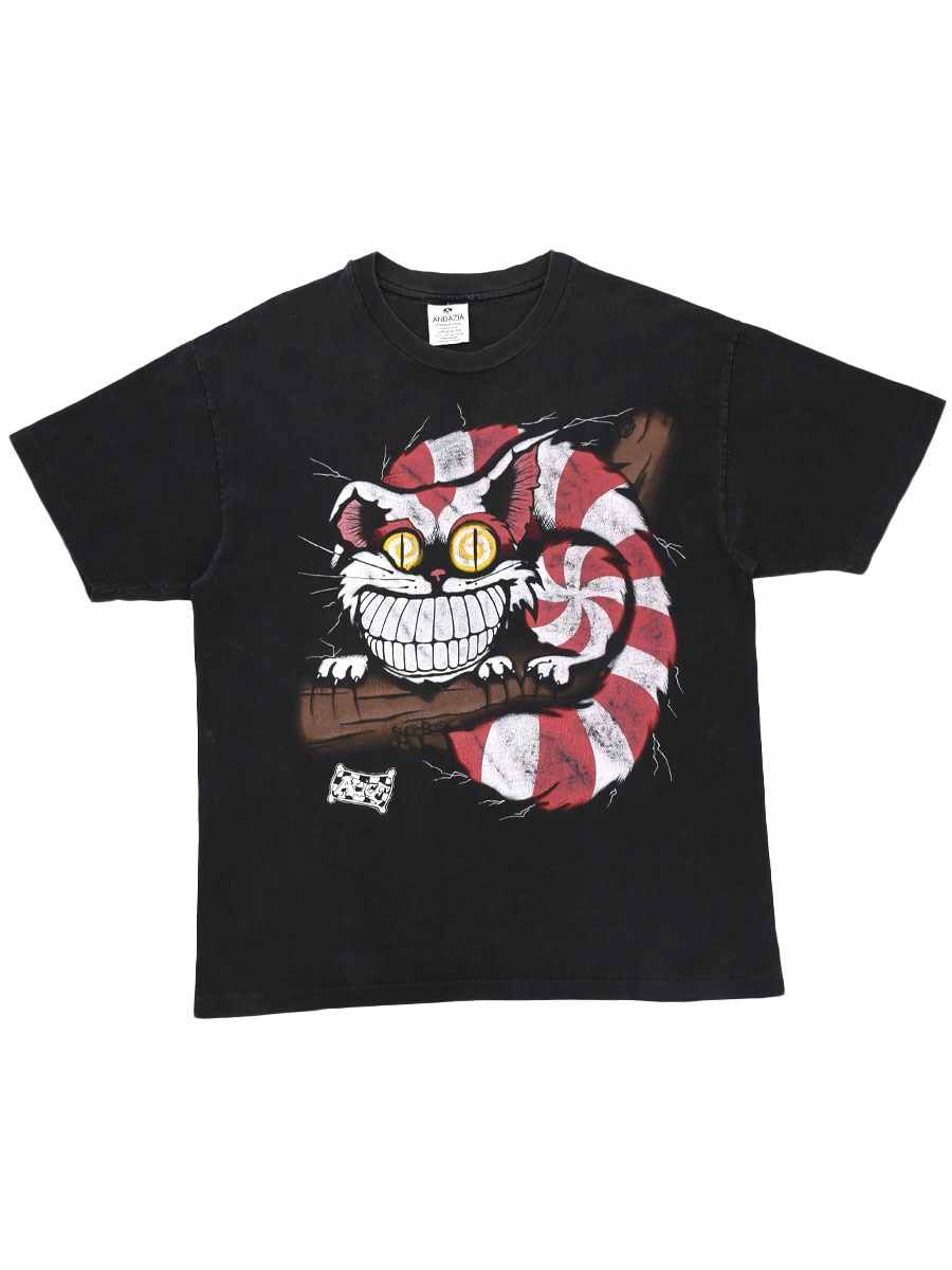 90's ANDAZIA 不思議の国のアリス ''チェシャ猫'' 両面プリントTシャツ