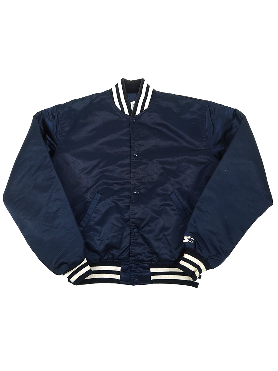 90's STARTER リブライン サテンスタジャン ネイビー 表記(L) USA製