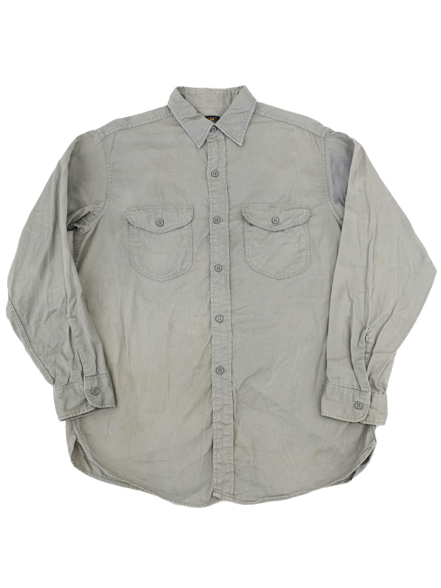 60's Lee コットンツイル マチ付き L/Sワークシャツ 表記(16) | すべて
