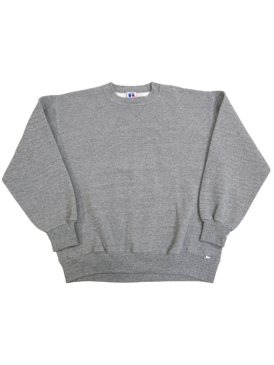 90's RUSSELL ATHLETIC 前V 無地スウェット グレー 表記(L) USA製