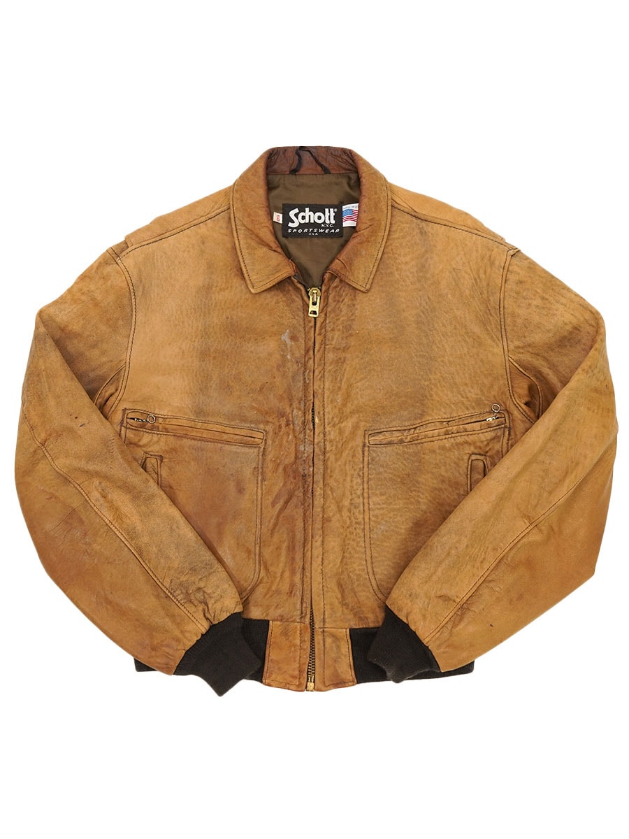 80's Schott レザージャケット ブラウン 実寸(50) USA製 | すべての