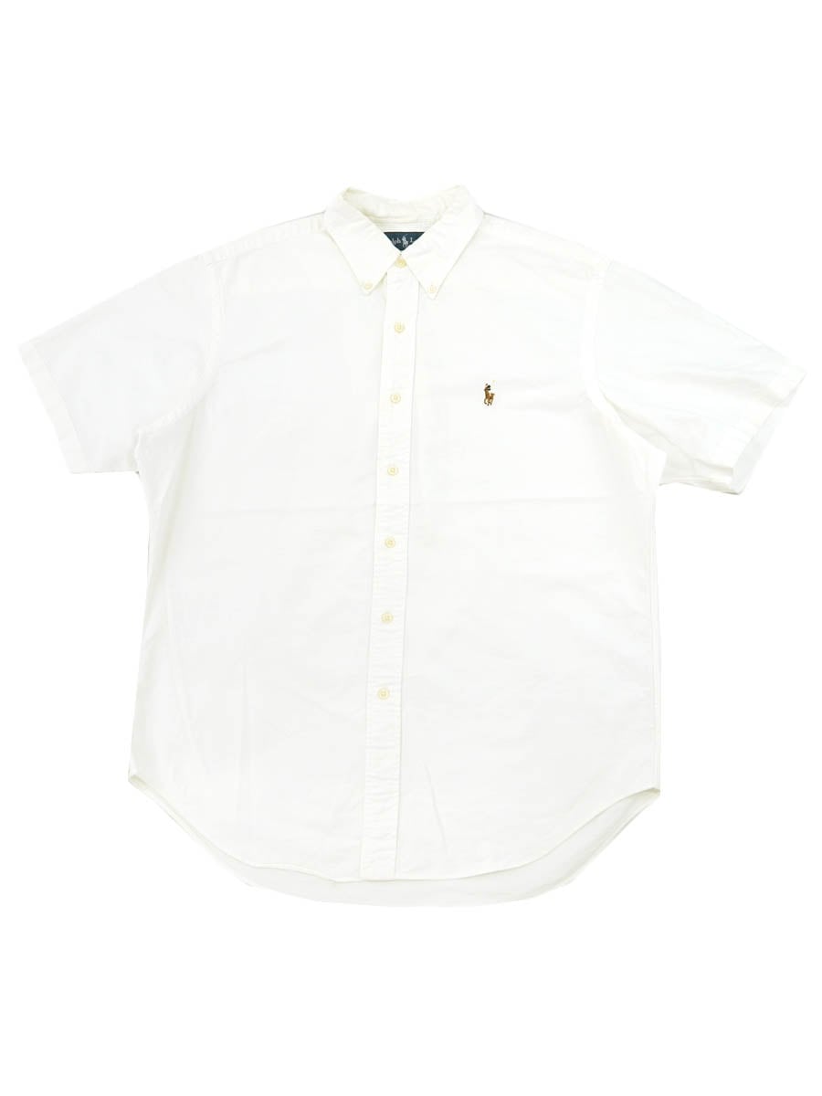 ラルフローレン 100％コットン 3点留め ボタンダウンシャツ 白 表記(L