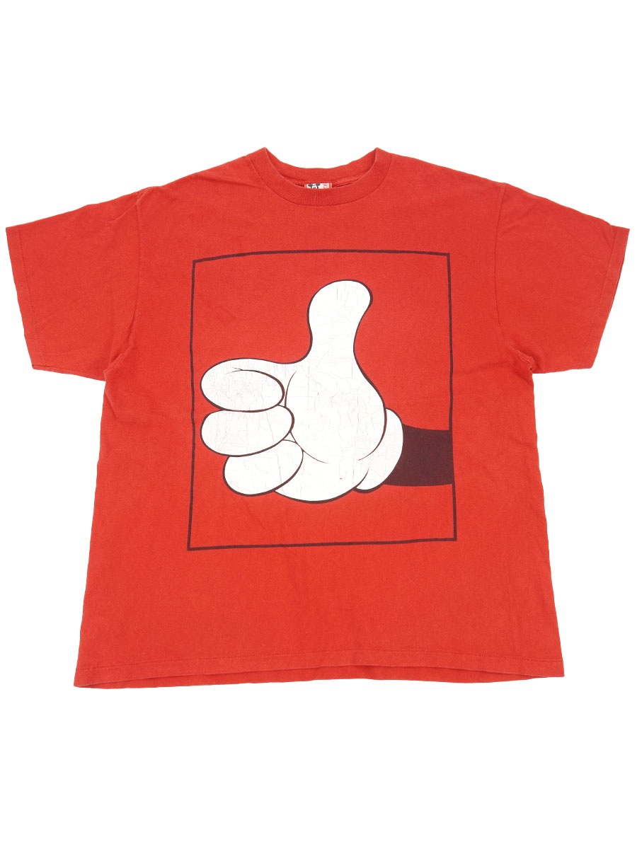 90's Disney DESIGNS ''ミッキーマウス'' 両面プリントTシャツ レッド