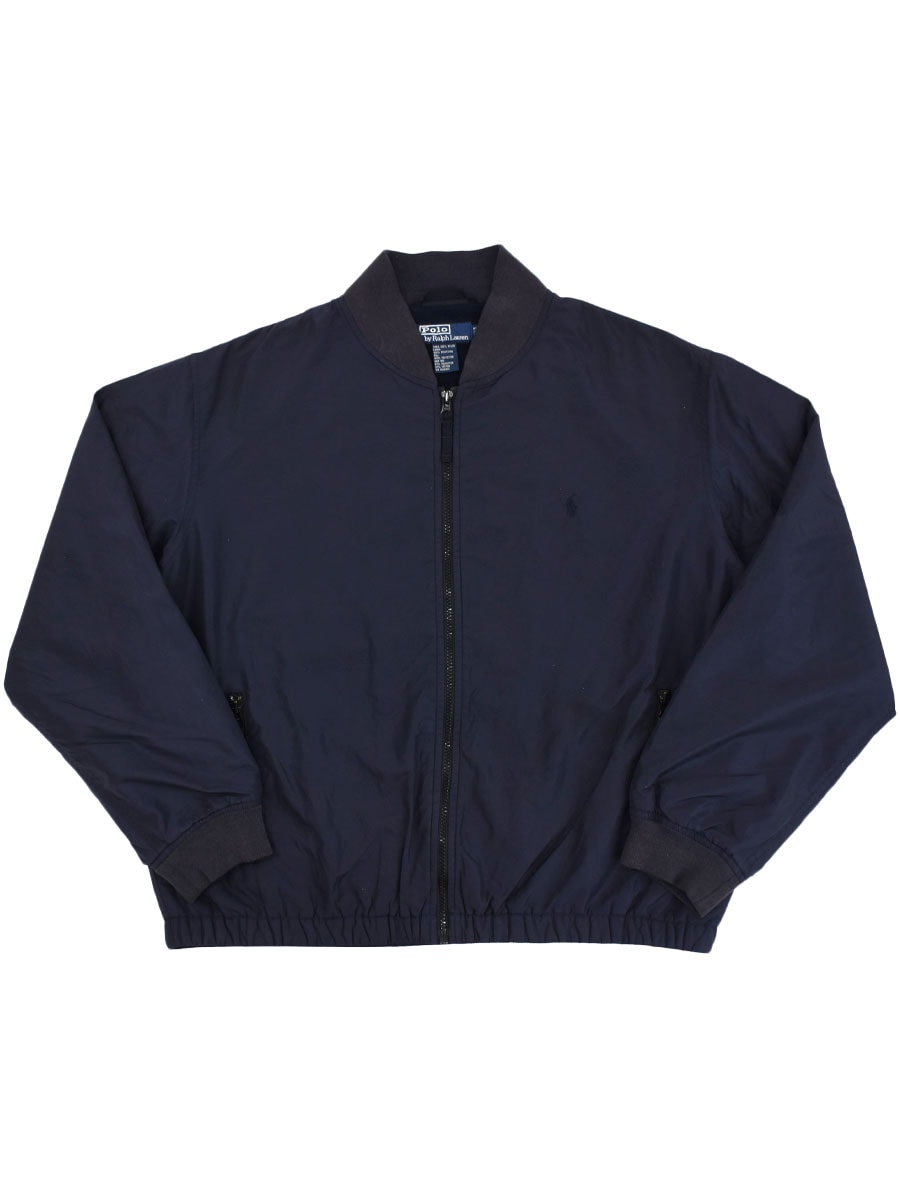ラルフローレン 裏フリース フルジップ ナイロンジャケット ネイビー