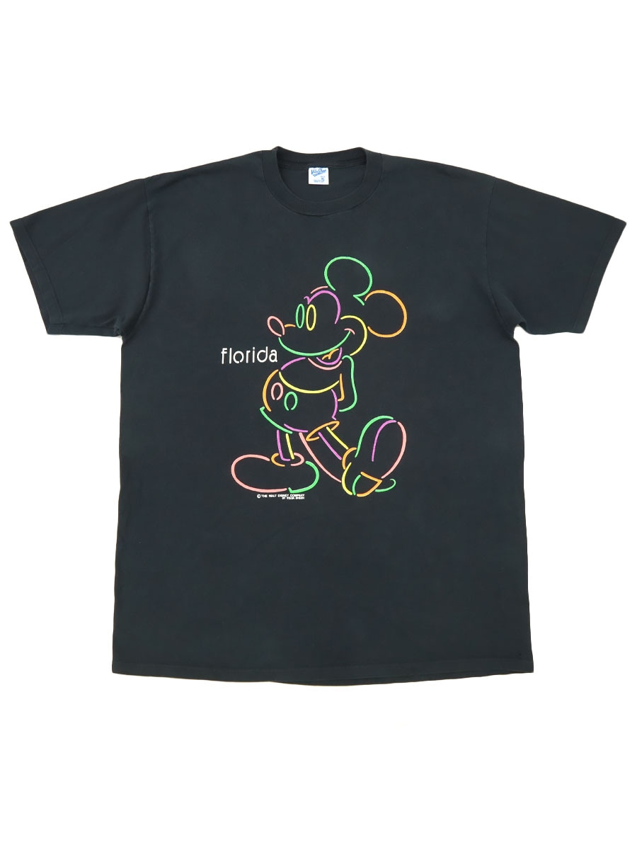 90's Velva Sheen ミッキーマウス ''Florida'' ネオンカラーTシャツ