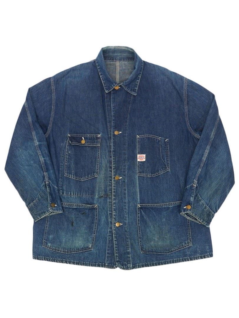 40's Carhartt ハートタグ デニムカバーオール 極上雰囲気 実寸(46位