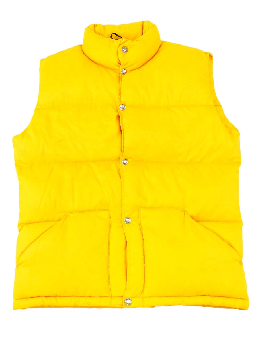70's 茶タグ THE NORTH FACE リップストップ ダウンベスト イエロー