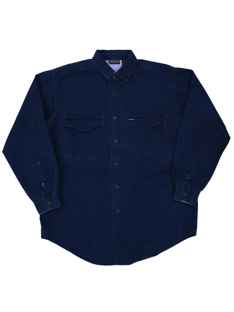 90's パタゴニア 100%コットン 2ポケット ロングスリーブシャツ