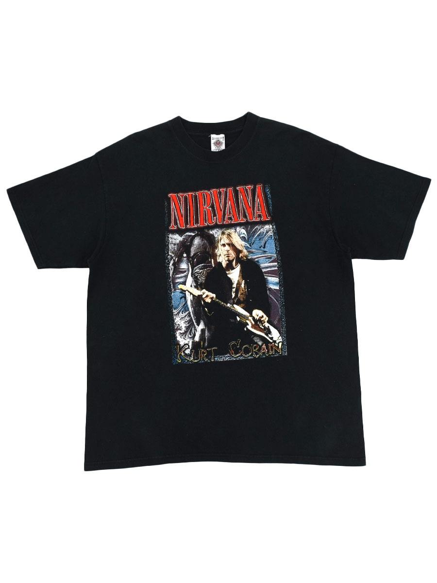 90's～ RESURRECCION NIRVANA ''KURT COBAIN'' 刺繍入り 両面プリント