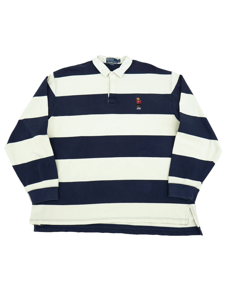 ラルフローレン ポロベアー 太ボーダー ラガーシャツ 表記(XXL