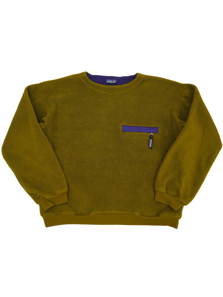 90 パタゴニア ライトウェイトシンチラクルー ブロンズ/エッグプラント