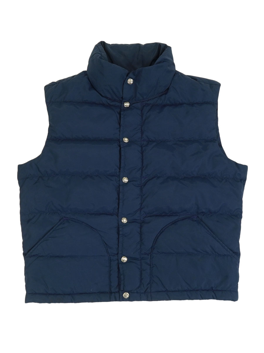 80's 茶タグ ノースフェイス ダウンベスト ネイビー 表記(L) USA製