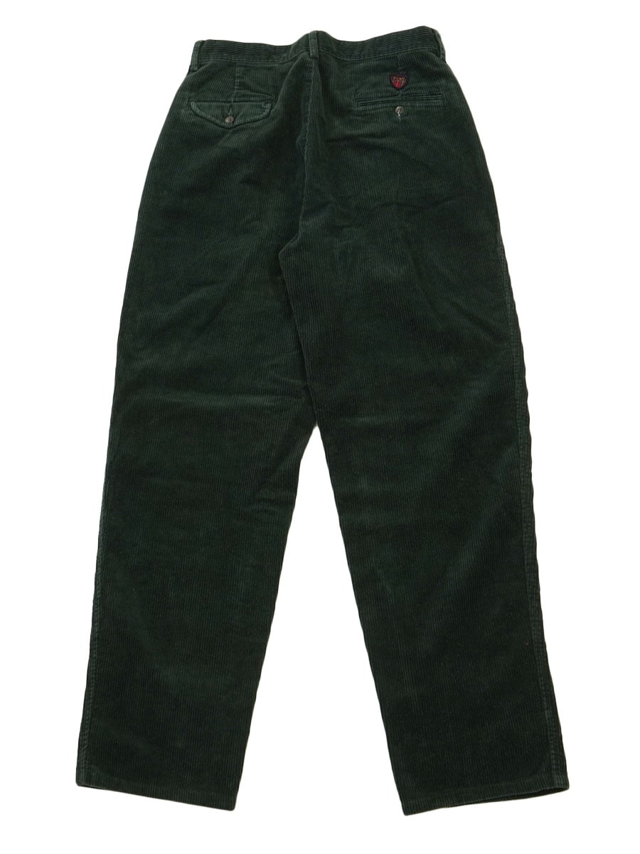 USA製 ラルフローレン 2タック 太畝コーデュロイパンツ フォレスト