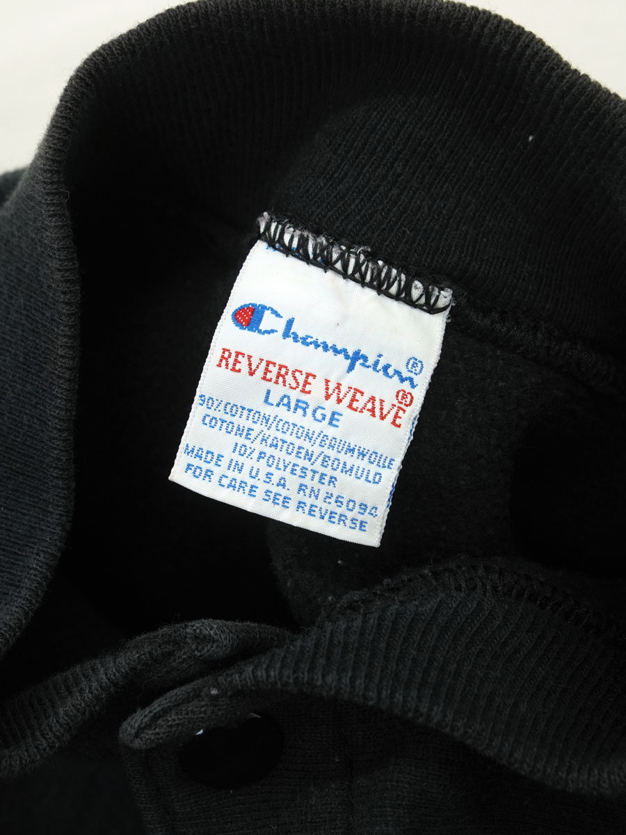 90's 刺繍タグ チャンピオンRW フルスナップカーディガン ブラック