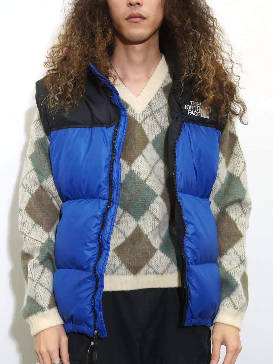 90's～ THE NORTH FACE ヌプシベスト 青×黒 表記(L) | すべての商品